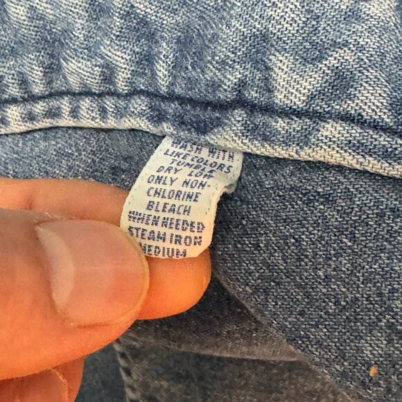 Rare Vintage 90s Polo Ralph Lauren Men's Plaid Flannel Lined Denim Shirt size L - Picture 10 of 10